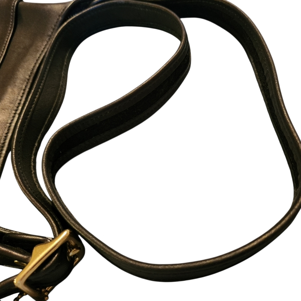Coach Black Leather Shoulder Bag with Gold Accents - Picture 9 of 9